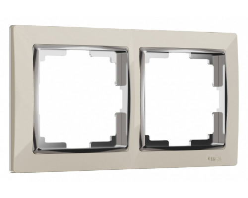 Рамка на 2 поста Werkel Snabb (слоновая кость/хром) W0021903 Рамка на 2 поста Werkel Snabb (слоновая кость/хром) W0021903