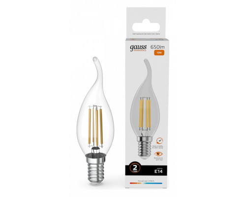 Лампа светодиодная Gauss Filament Elementary E14 10Вт 2700K 42110 Лампа светодиодная Gauss Filament Elementary E14 10Вт 2700K 42110