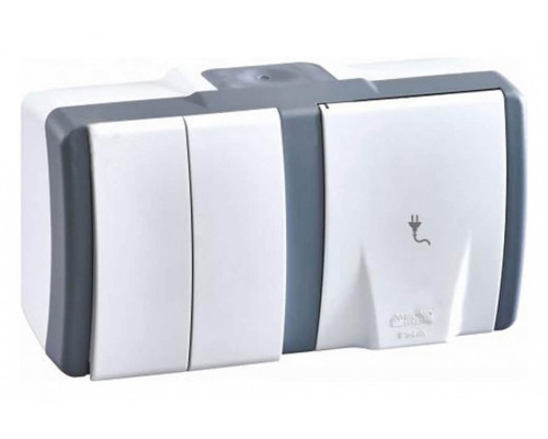 Блок с розеткой и выключателем Mono Electric Octans IP54 154-020001-181 Блок с розеткой и выключателем Mono Electric Octans IP54 154-020001-181
