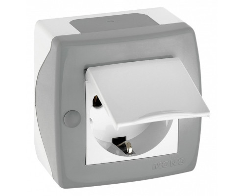 Розетка с заземлением с крышкой Mono Electric Octans IP20 104-020007-118 Розетка с заземлением с крышкой Mono Electric Octans IP20 104-020007-118