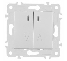 Выключатель для жалюзи с подсветкой без рамки Arte Milano 203 203.39-2.silver