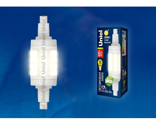 Лампа светодиодная Uniel LED-J78 R7s 6Вт 3000K UL-00001554 Лампа светодиодная Uniel LED-J78 R7s 6Вт 3000K UL-00001554