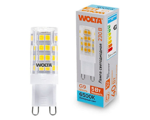 Лампа светодиодная Wolta G9 5Вт 6500K WSTD-JCD-5W6KG9-C Лампа светодиодная Wolta G9 5Вт 6500K WSTD-JCD-5W6KG9-C